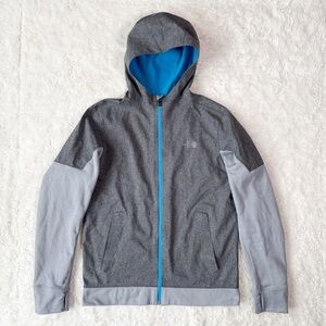 The North Face Men Gray Kilowatt Windbreaker Hooded Jacket MEDIUM Outdoor Hiking